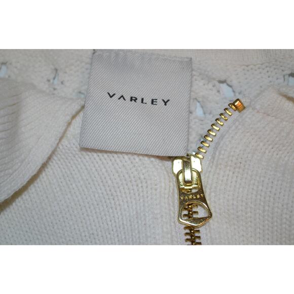 Varley Teagan Quarter Zip Collared Boxy Sweater White Size Large - Picture 5 of 6
